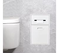 nichos empotrados para papel higiénico, Nicho de ducha acero inoxidable, soporte papel higiénico, bote basura basculante, varios tamaños, Multicolor(White,11.8x19.7x5.5in)
