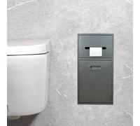 nichos empotrados para papel higiénico, Nicho de ducha acero inoxidable, soporte papel higiénico, bote basura basculante, varios tamaños, Multicolor(Grey,7.8x19.7x5.5in)