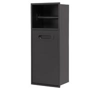 nichos empotrados para papel higiénico, Nicho de ducha pared acero inoxidable, soporte for papel higiénico, bote basura, negro, gris, 50x20x14CM(Black)