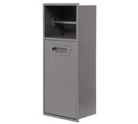 nichos empotrados para papel higiénico, Nicho de ducha pared acero inoxidable, soporte for papel higiénico, bote basura, negro, gris, 50x20x14CM(Grey)