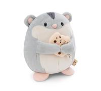 NICI peluche hámster Shai 16cm con galleta en caja de regalo 11x12x6,5cm gris - Juguete hecho de suave tejido peludo para abrazar y jugar, para niños y adultos, gran idea de regalo - 61150