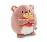NICI peluche oso Nomo 16cm con patatas fritas en caja de regalo 11x12x6,5cm marrón - Juguete hecho de suave tejido peludo para abrazar y jugar, para niños y adultos, gran idea de regalo - 61148