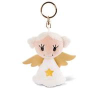 NICI 47073 Good Luck 9 cm - Amuleto de la Suerte ángel de la Guarda con Estrella Llavero 9cm, Color Blanco/Rojo