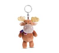 NICI Alce Thure 10cm marrón-Colgante de Peluche de Animal sostenible con aro cordón, Llavero y portallaves, Color elch (49301)