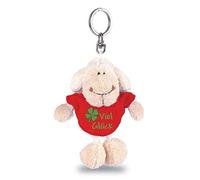 NICI 31556 - Llavero de Oveja Blanca con Camiseta Viel Glück(Mucha Suerte) (10 cm)