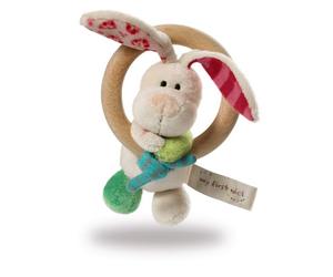 Nici 37433 - Anillo de madera con diseño de conejo y campana