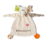 'Nici 40038 schmusetuch elefante, mensaje y bordado de Diseño, "deseos Niño, 25 x 25 cm