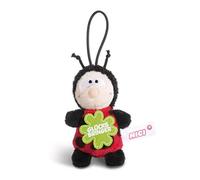 Nici 44860 - Colgante con diseño de Mariquita con Mensaje de la Suerte, 8 cm, Color Rojo y Negro