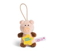 NICI 44870 Colgante de Cerdo con Texto en alemán Gute Fahren, 8 cm, con Lazo, Rosa/marrón