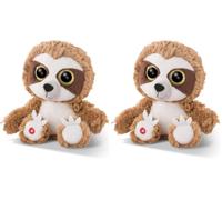 NICI 46616 GLUBSCHIS Cuddly Soft Toy Sloth Heywood 15cm, Brown (Paquete de 2)