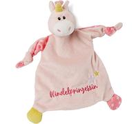 NICI 46730 Unicornio de pañal Princesa 25 x 25 cm a Partir de 0 Meses - Manta de Peluche para bebés y niños pequeños - Peluche/Manta de Seguridad para niñas y niños, Rosa y Blanco
