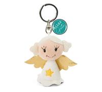 NICI 47527 - Llavero con Estrella de 7 cm, Amuleto de la Suerte, ángel, cordón, Llavero y Cadena para Llaves, diseño de ángel de la Guarda, Color Blanco y Dorado