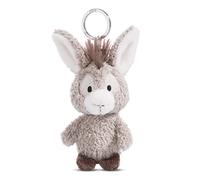 NICI Burro Donkeylee 10cm Gris-Colgante de Peluche de Animal sostenible con aro cordón, Llavero y portallaves, sólido, Color Grau-nachhaltiger, 10 cm (49030)
