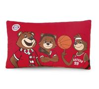 NICI 61618 - Cojín FC Bayern MÜNCHEN Berni, MIA & Ben, 43 x 25 cm, Rojo, cojín-Peluche Suave para niños y Adultos, cojín de Peluche Ideal para casa, guardería o para Llevar de Viaje