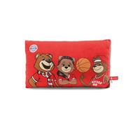 NICI 61618 - Cojín FC Bayern MÜNCHEN Berni, MIA & Ben, 43 x 25 cm, Rojo, Peluche Suave para niños y Adultos, Ideal para casa, guardería o para Llevar de Viaje