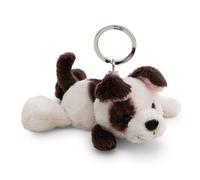 NICI 62131 - Llavero Perro 10 cm, Blanco, Fiel compañero de Peluche para Mochila o Bolso, Soporte para Llaves para Grandes y pequeños