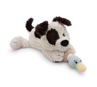 NICI 62150 - Peluche Perro con Pato de 30 cm, Blanco, Animal Suave, tierno para abrazar y Jugar, para niños y Adultos, para Regalar
