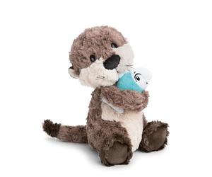 NICI 62648 Peluche de Nutria con Pez de Oda de Peluche Suave de Peluche Lindo para Acurrucar y Jugar para Niños y Adultos Gran Idea de Regalo 35cm Gris