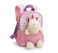 NICI 62691 - Mochila con Peluche, 21 x 26 cm, Unicornio de 25 cm, Rosa, Peluche Desmontable, Suave y Esponjoso,Mochila Infantil para guardería para niños y niñas de 2 a 5 años