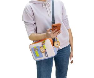 NICI 62758 - Bolso Bandolera león con Correa Ajustable, 18 x 26 x 4 cm, Beige, Bandolera Moderna con Colgante, Bonito Bolso Cruzado para el día a día, Viajes y Tiempo Libre