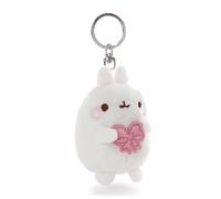 NICI 62770 - Llavero Molang con Lazo de 8 cm, Blanco, Fiel acompañante de Peluche para Mochila o Bolso, Llavero para Todas Las Edades