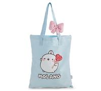 NICI 62793 - Bolsa Molang, 44 x 38 cm, Azul, Elegante Bolsa de Compras con aplicación y Lazo de Peluche, Accesorio día a día, Las Compras y el Ocio,un Dulce Regalo para Fans y niños
