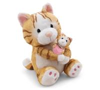 NICI 62843 - Peluche Gata de 20 cm con Gatito de 6 cm, marrón, Animal Suave, Adorable para abrazar y Jugar, para niños y Adultos, Idea de Regalo