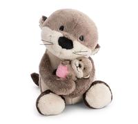 NICI 62844 - Peluche Nutria de 20 cm con cría de 6 cm, marrón, Animal Suave, Adorable para abrazar y Jugar, para niños y Adultos, Idea de Regalo