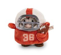 NICI 62907 - Set Peluche Cebra Stripey 8 cm con balón y Disfraz de fútbol Americano, en Caja de Regalo, 8,5 x 6,5 x 10 cm, marrón, mymochi en diseño Kawaii, Suave y Acogedor para niños y Adultos