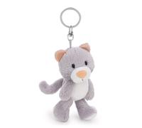 NICI 62941 - Llavero gatita Felli, 10 cm, Gris, Fiel compañera de Peluche para Mochila o Bolso, Soporte para Llaves para Grandes y pequeños