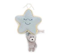 NICI 62987 - Caja de música Estrella de 17 x 17 cm, con Oso Finni de 9 cm, Gris, Ayuda para Dormir bebés y niños pequeños Desde el Nacimiento, Ideal para Cama, Cochecito y Cuna