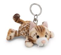 NICI 63061 - Llavero Gato bengalí 10 cm, marrón, Fiel compañero de Peluche para Mochila o Bolso, Soporte para Llaves para Grandes y pequeños