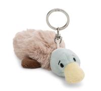 NICI 63062 - Llavero Pato 10 cm, marrón, Fiel compañero de Peluche para Mochila o Bolso, Soporte para Llaves para Grandes y pequeños