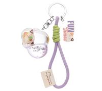 NICI 63184 - Colgante para Llaves y Bolso Gata Angy 5 x 4 cm con líquido, Lila, Dulce Colgante líquido, Encantador Accesorio Tipo Dije, Fans de los Gatos y del Estilo Kawaii
