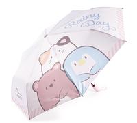 NICI 63196 - Paraguas mymochi de 98cm de diámetro, Beige, Plegable con Funda de 28 cm, diseño Dulce para Levantar el ánimo en días de Lluvia, Fans de los Gatos y del Estilo Kawaii