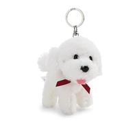 NICI 63400 - Llavero bichón frisé 10 cm, marrón, Fiel compañero de Peluche para Mochila o Bolso, Soporte para Llaves para Grandes y pequeños