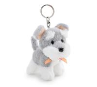 NICI 63403 - Llavero Schnauzer 10 cm, gris, fiel compañero de peluche para mochila o bolso, soporte para llaves para grandes y pequeños