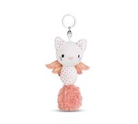 NICI ángel guardián Gato 12cm Rosa con Topos Blancos-Colgante de Peluche de Animal sostenible con aro cordón, Llavero y portallaves, Manchado, Color Oscuro (49064)