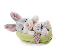 NICI Animal de Peluche Conejo Gris 12 cm - Animal de Peluche Suave en Cestita para Mimar y Jugar, Niños y Adultos, 48706, para Regalar, Gris Claro