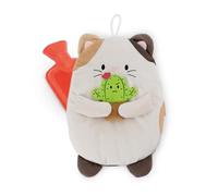 NICI Bolsa de Agua Caliente mymochi - Gato Angy con Cactus, 300 ml y 30 cm, Blanco, Suave muñeco térmico, a Partir de 10 Meses, Peluche en Forma de Bolsa de Agua Caliente para niños y Adultos, 61938