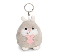 NICI Chill Conejo con corazón 8cm-Gris-Compañero de Felpa para Mochila o Bolso, Colgante de Peluche con Anillo de Metal para Llavero y portallaves | 61754, Color