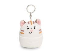 NICI Chill Gato 8cm-Blanco-Compañero de Felpa para Mochila o Bolso, Colgante de Peluche con Anillo de Metal para Llavero y portallaves | 61751, Color