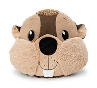 NICI- Cojín Castor Harry Woodsnacker de 32 x 27 cm, marrón, Suave, con diseño de Animal para niños y Personas Adultas, Ideal para casa, guardería o Viajes, 62284, Color