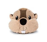 NICI- Cojín Castor Harry Woodsnacker de 32 x 27 cm, marrón, Suave, con diseño de Animal para niños y Personas Adultas, Ideal para casa, guardería o Viajes, 62284, Color