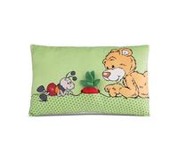 NICI cojín de peluche oso Milo con rábano 2-D - Cojín de peluche rectangular, 43 x 25cm - 49449