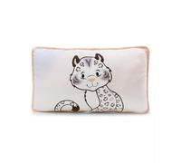 NICI Cojín Leoparda de Las Nieves Eleni Snowbell de 43 x 25 cm, Blanco, Suave cojín con diseño de Animal para niños y Personas Adultas, Ideal para casa, guardería o Viajes - 62445