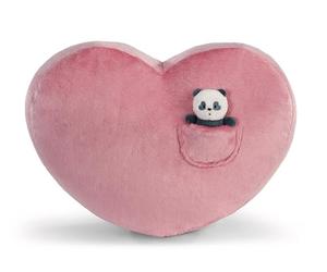 NICI Cojín Panda Love en Forma de corazón, 40 x 27 cm, con Panda bebé de Peluche de 10 cm, Rosa Fucsia, Suave, para niños y Adultos, Ideal para casa, guardería o Viajes, 62618