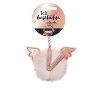 NICI- Colgante pompón de Ángel, Letra V, Color Blanco (46990)