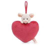 NICI Corazón de Peluche Love Ratón Mira 12 cm con Loop - Suave y Adorable, Ideal para Regalar | 63371