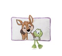 NICI Corzo René Roebuck y Rana Fridolin, 43 x 25 cm, Blanco, Suave cojín con diseño de Animal para niños y Personas Adultas, Ideal para casa, guardería o Viajes, 62282, Color